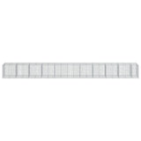 VidaXL Gabione 1050x100x100 cm verzinktes Eisen silberfarben