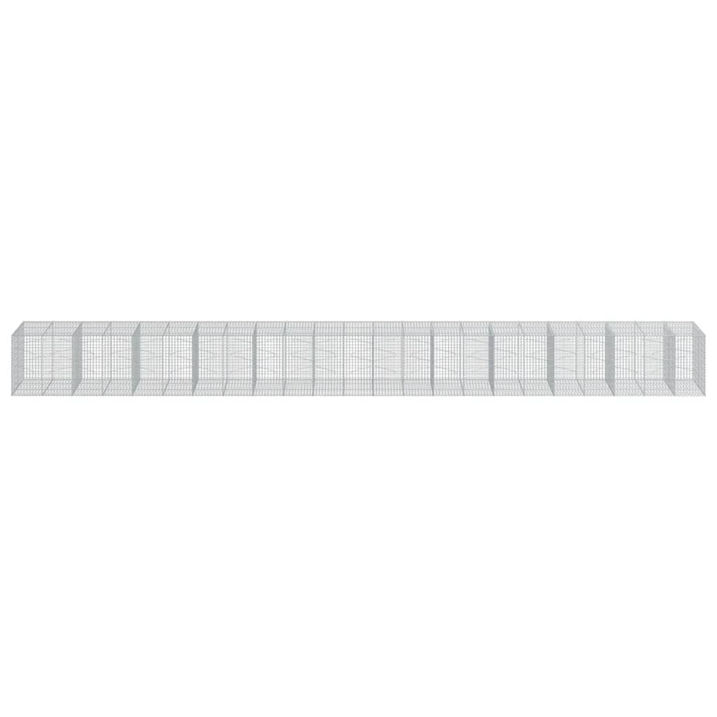 VidaXL Gabione 1150x100x100 cm verzinktes Eisen silberfarben