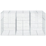 VidaXL Gabione 300x100x150 cm verzinktes Eisen silberfarben