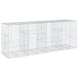 VidaXL Gabione 400x100x150 cm verzinktes Eisen silberfarben