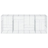 VidaXL Gabione 400x100x150 cm verzinktes Eisen silberfarben