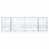 VidaXL Gabione 500x100x150 cm verzinktes Eisen silberfarben