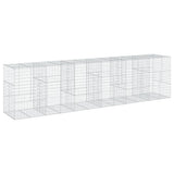 VidaXL Gabione 600x100x150 cm verzinktes Eisen silberfarben