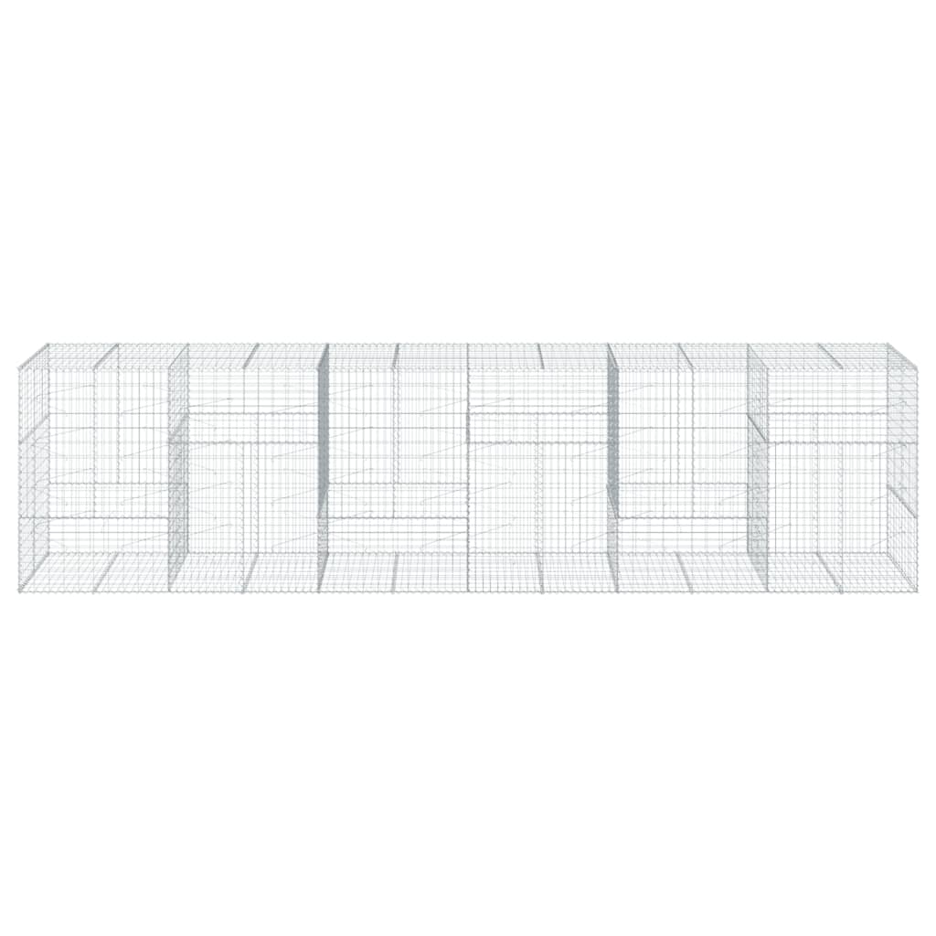 VidaXL Gabione 600x100x150 cm verzinktes Eisen silberfarben