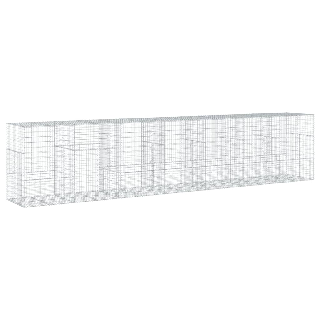 VidaXL Gabione 700x100x150 cm verzinktes Eisen silberfarben