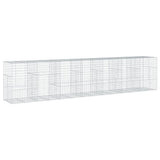 VidaXL Gabione 700x100x150 cm verzinktes Eisen silberfarben