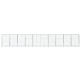 VidaXL Gabione 1000x100x150 cm verzinktes Eisen silberfarben