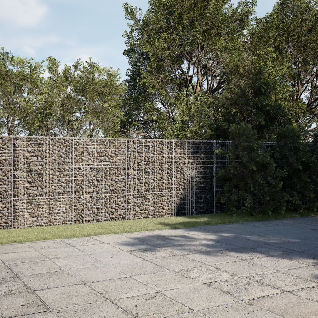 VidaXL Gabione 1100x100x150 cm verzinktes Eisen silberfarben