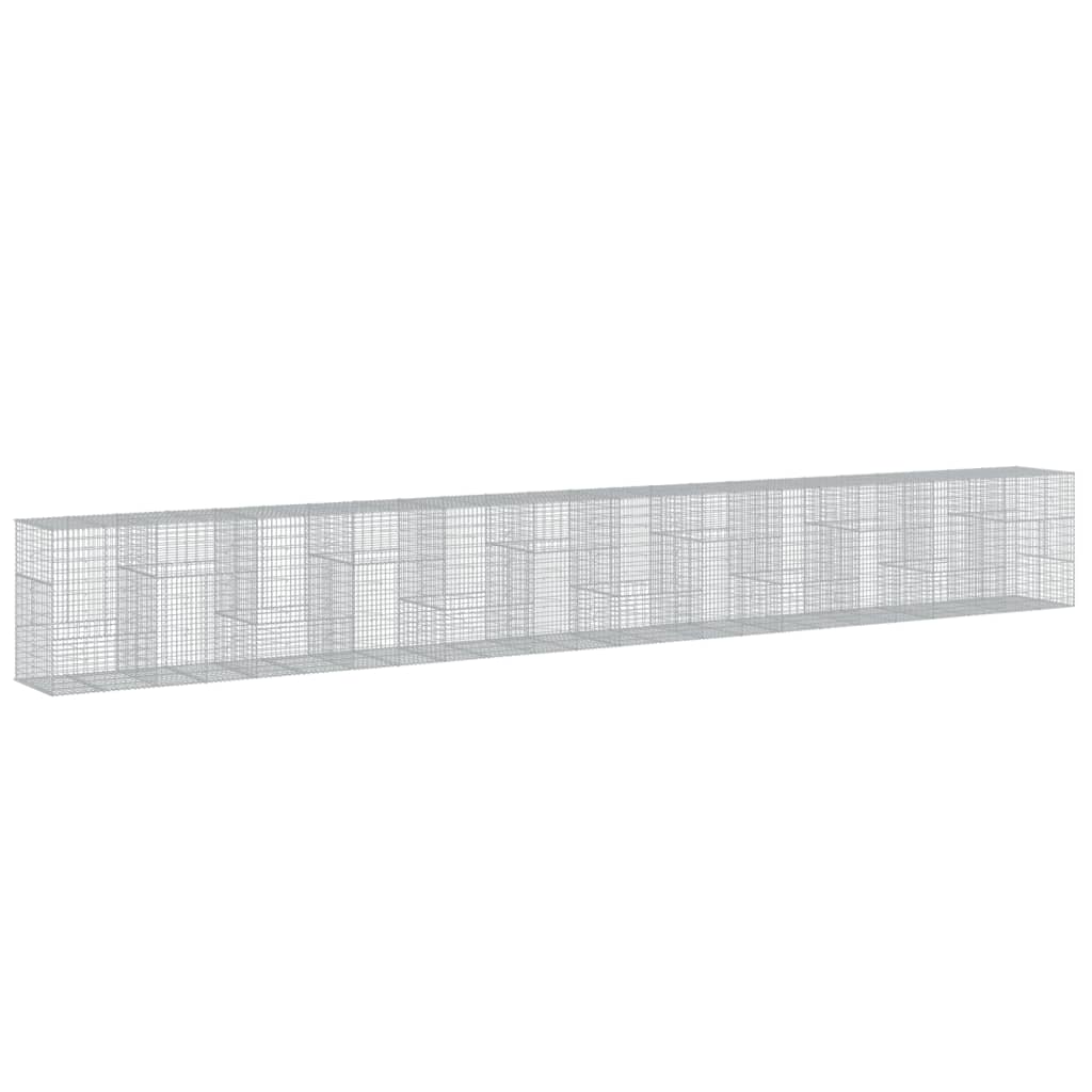 VidaXL Gabione 1200x100x150 cm verzinktes Eisen silberfarben