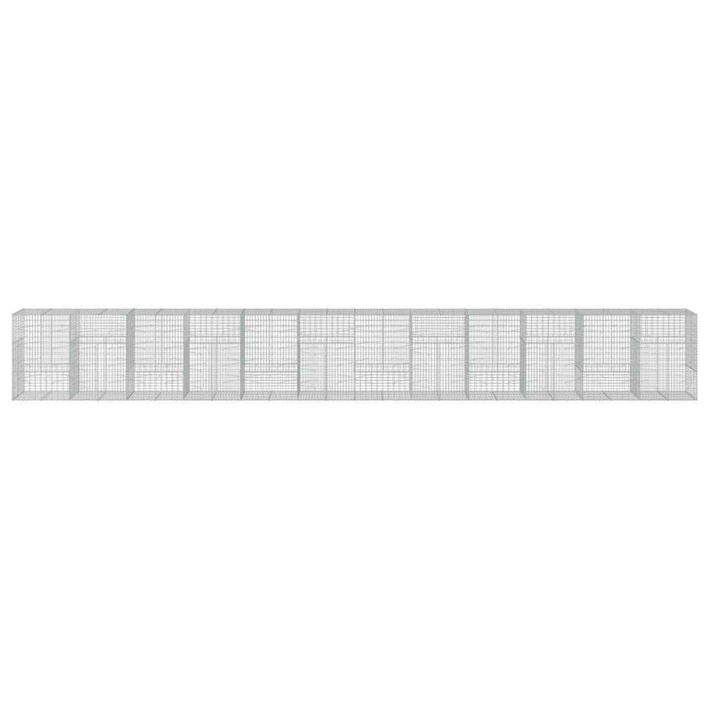 VidaXL Gabione 1200x100x150 cm verzinktes Eisen silberfarben