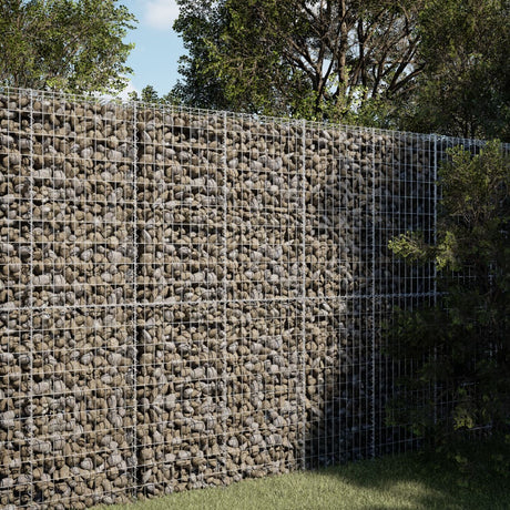 Vidaxx Gabione 100x100x200 cm verzinktes Eisen silberfarben