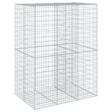 VidaXL Gabione 150x100x200 cm verzinktes Eisen silberfarben