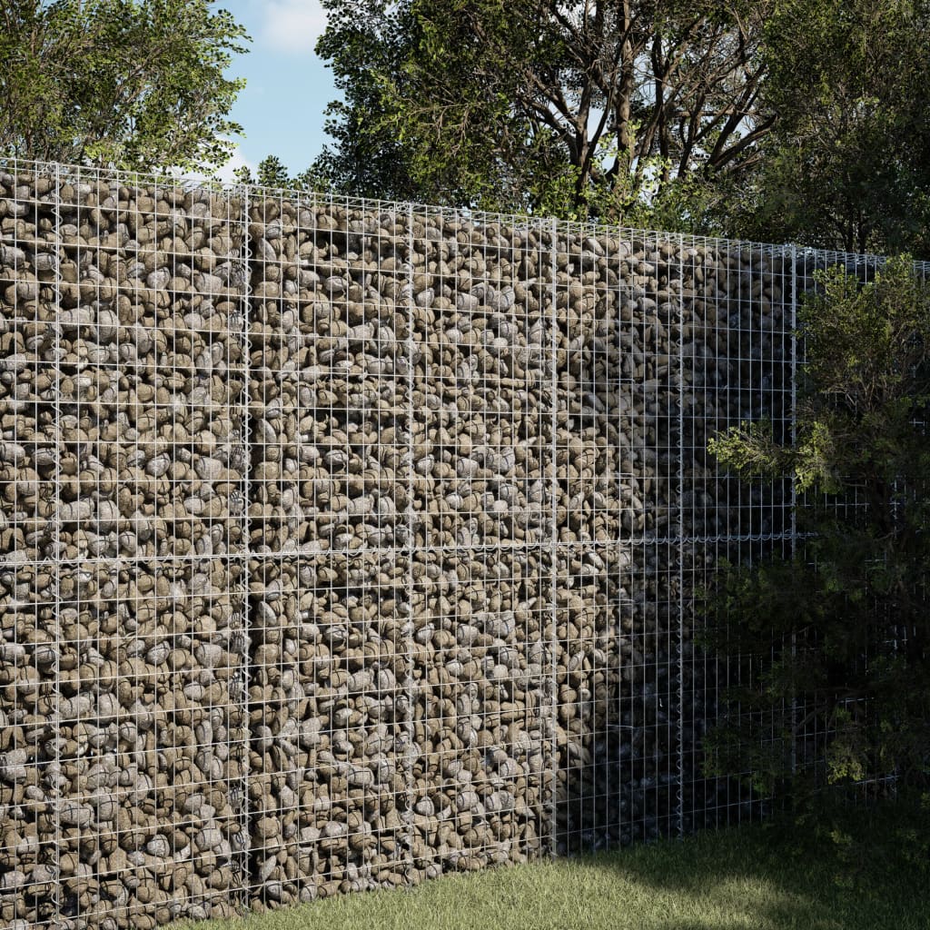 VidaXL Gabione 150x100x200 cm verzinktes Eisen silberfarben
