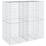 VidaXL Gabione 200x100x200 cm verzinktes Eisen silberfarben