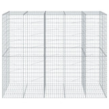 VidaXL Gabione 250x100x200 cm verzinktes Eisen silberfarben