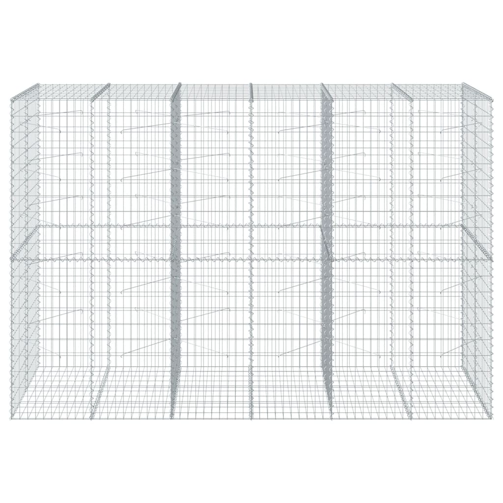 VidaXL Gabione 300x100x200 cm verzinktes Eisen silberfarben