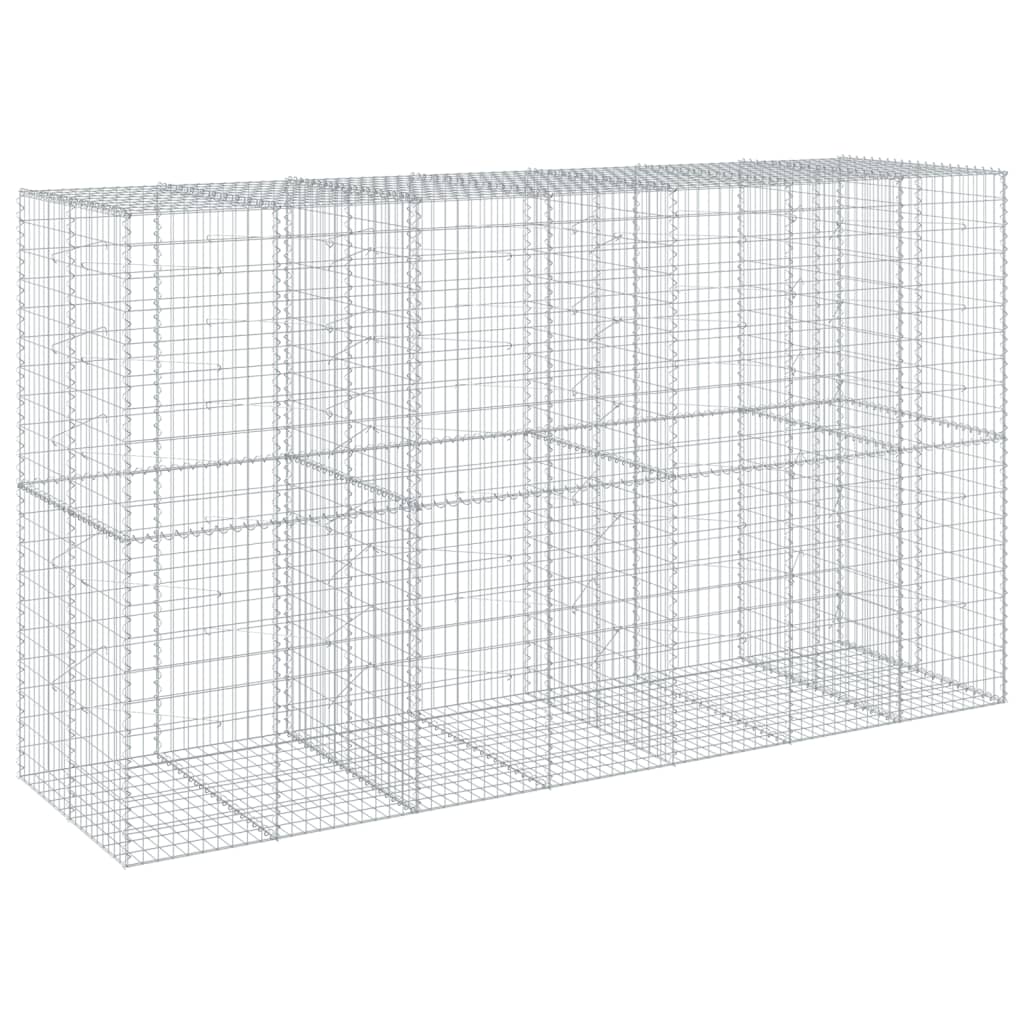 VidaXL Gabione 350x100x200 cm verzinktes Eisen silberfarben
