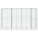 VidaXL Gabione 350x100x200 cm verzinktes Eisen silberfarben