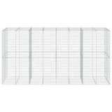 VidaXL Gabione 400x100x200 cm verzinktes Eisen silberfarben