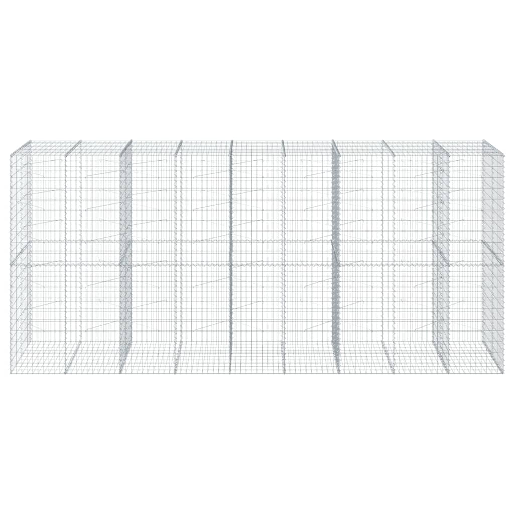 VidaXL Gabione 450x100x200 cm verzinktes Eisen silberfarben