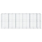 VidaXL Gabione 550x100x200 cm verzinktes Eisen silberfarben