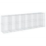 VidaXL Gabione 650x100x200 cm verzinktes Eisen silberfarben