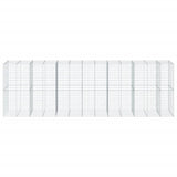 VidaXL Gabione 650x100x200 cm verzinktes Eisen silberfarben