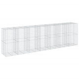 VidaXL Gabione 700x100x200 cm verzinktes Eisen silberfarben