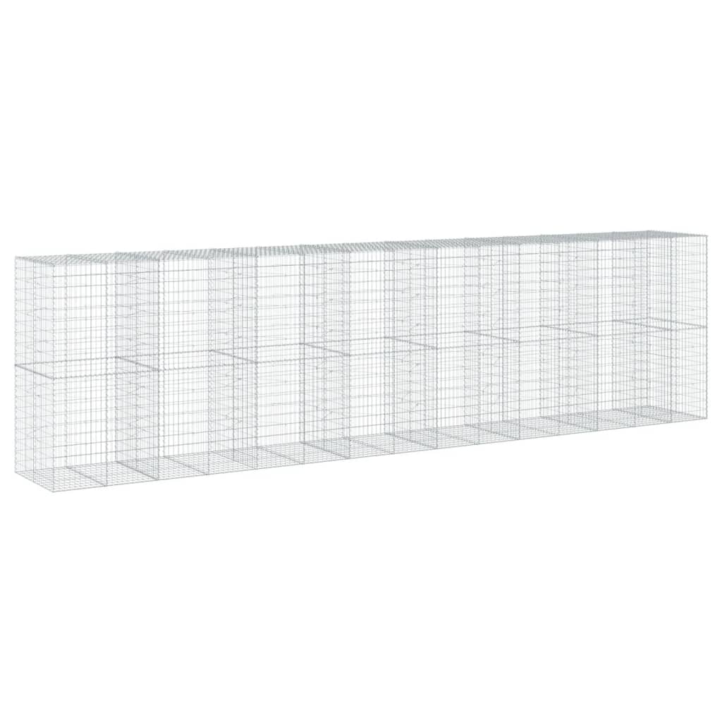 VidaXL Gabione 750x100x200 cm verzinktes Eisen silberfarben