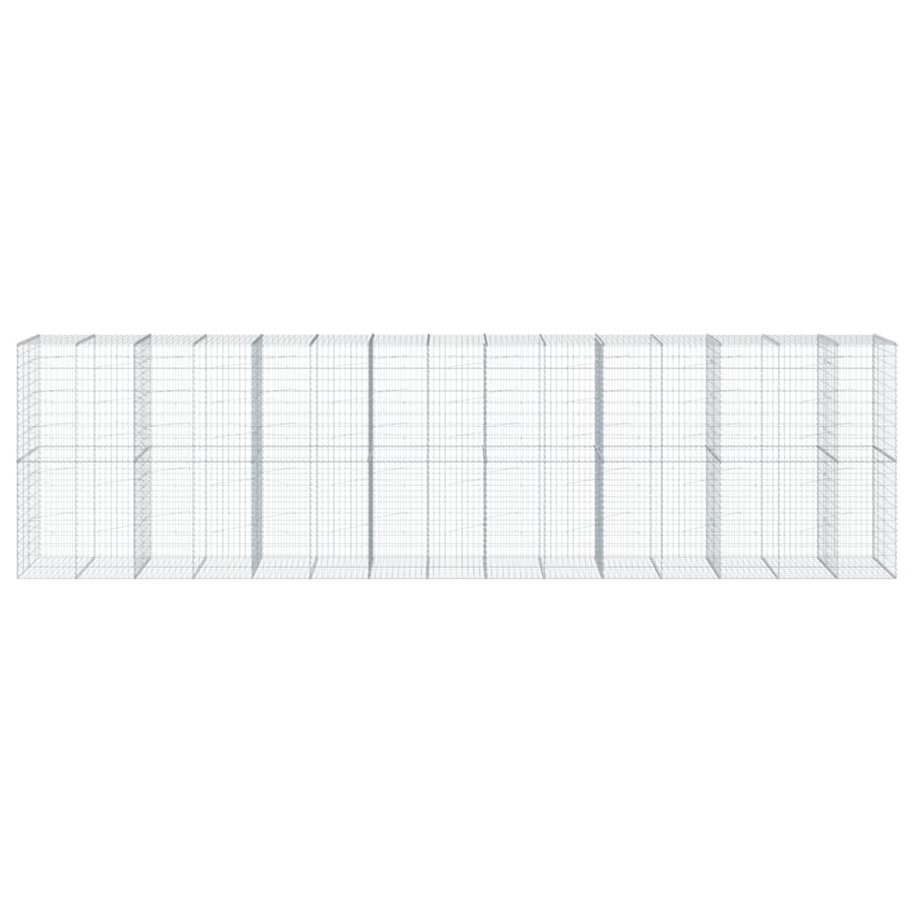 VidaXL Gabione 750x100x200 cm verzinktes Eisen silberfarben