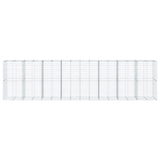 VidaXL Gabione 800x100x200 cm verzinktes Eisen silberfarben