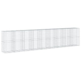 VidaXL Gabione 900x100x200 cm verzinktes Eisen silberfarben