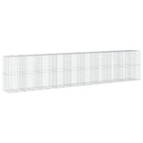 VidaXL Gabione 950x100x200 cm verzinktes Eisen silberfarben