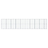 VidaXL Gabione 950x100x200 cm verzinktes Eisen silberfarben
