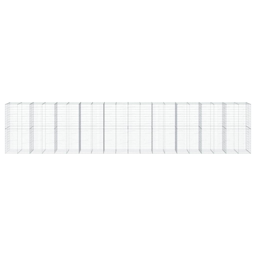 VidaXL Gabione 1000x100x200 cm verzinktes Eisen silberfarben