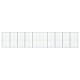 VidaXL Gabione 1000x100x200 cm verzinktes Eisen silberfarben