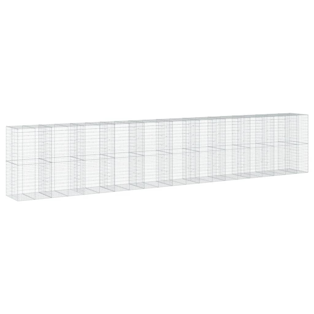 VidaXL Gabione 1050x100x200 cm verzinktes Eisen silberfarben