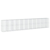 VidaXL Gabione 1050x100x200 cm verzinktes Eisen silberfarben