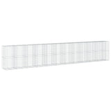 VidaXL Gabione 1150x100x200 cm verzinktes Eisen silberfarben