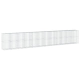 VidaXL Gabione 1200x100x200 cm verzinktes Eisen silberfarben
