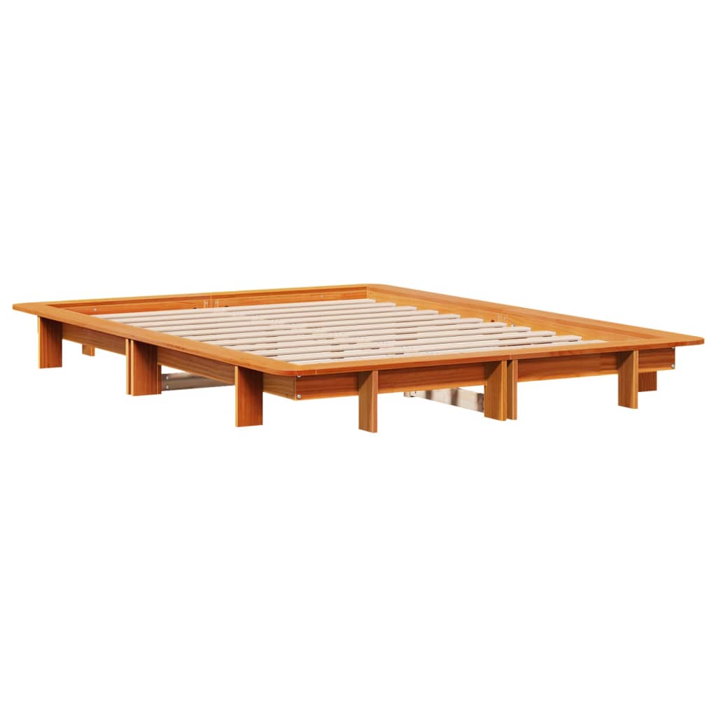 Vidaxl bedframe zonder matras massief grenenhout wasbruin 120x200 cm