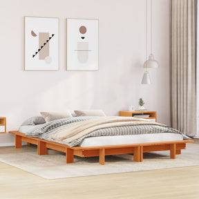 Vidaxl bedframe zonder matras massief grenenhout wasbruin 120x200 cm
