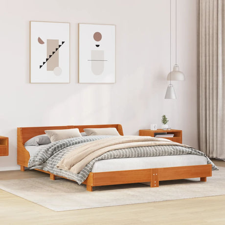 Vidaxl bedframe zonder matras massief grenenhout wasbruin 140x200 cm