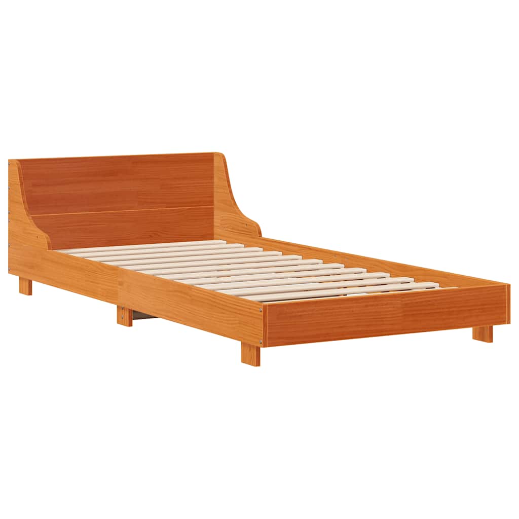 Vidaxl bedframe zonder matras massief grenenhout wasbruin 100x200 cm