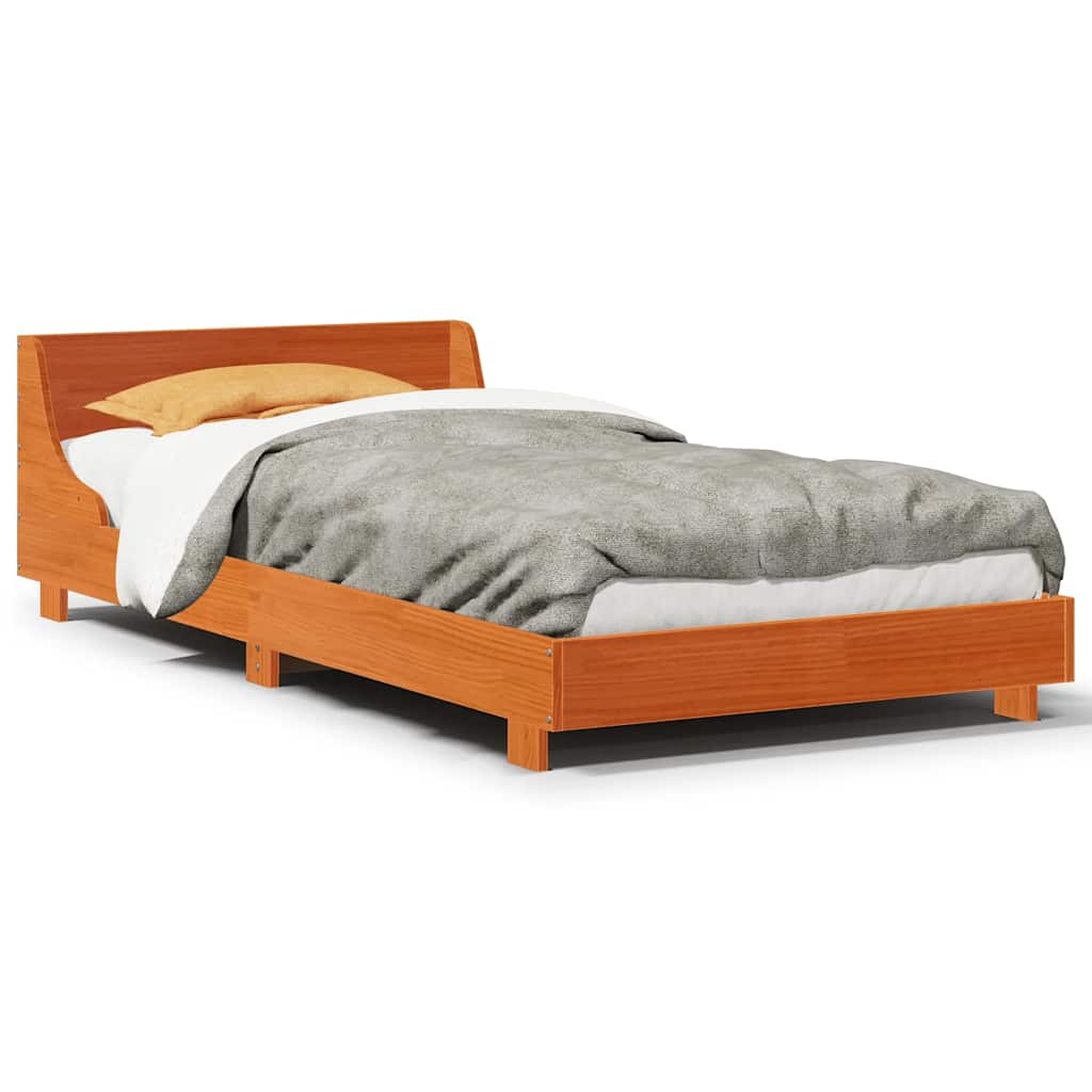 Vidaxl bedframe zonder matras massief grenenhout wasbruin 90x190 cm