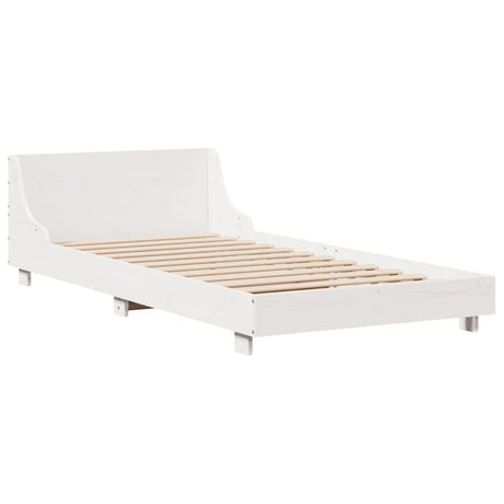 Vidaxl bedframe zonder matras massief grenenhout wit 75x190 cm
