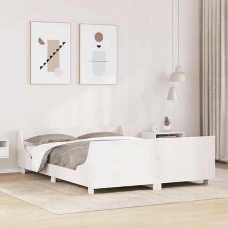 Vidaxl bedframe zonder matras massief grenenhout wit 120x190 cm
