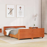 Vidaxl bedframe zonder matras massief grenenhout wasbruin 120x190 cm