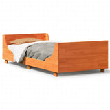 Vidaxl bedframe zonder matras massief grenenhout wasbruin 75x190 cm