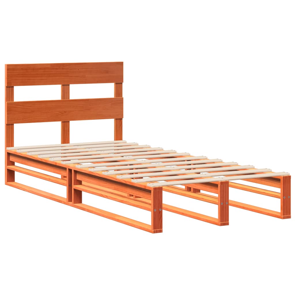 Vidaxl bedframe zonder matras massief grenenhout wasbruin 90x190 cm